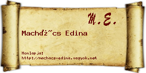 Machács Edina névjegykártya
