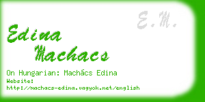 edina machacs business card